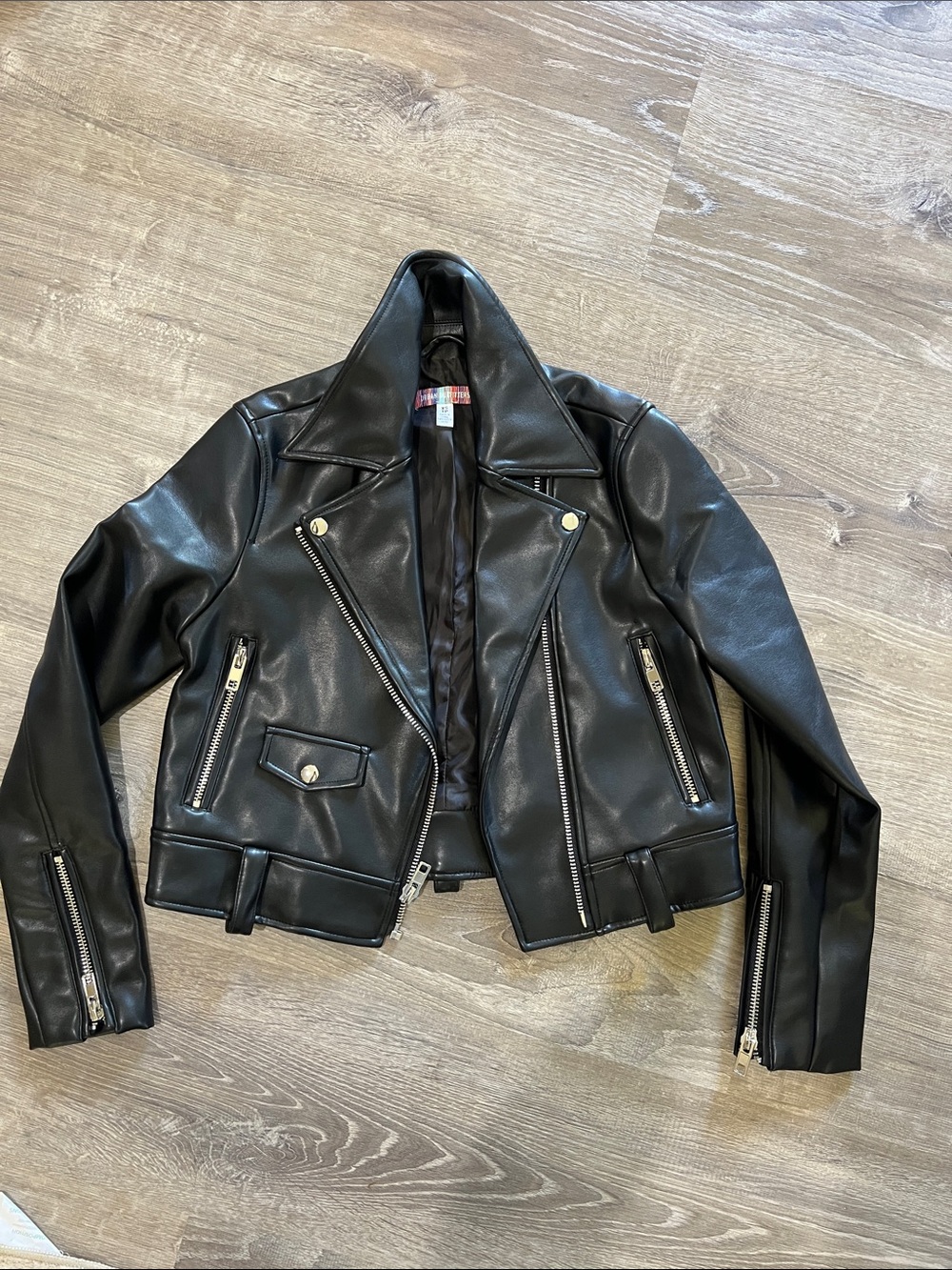 Urban Outfitters Black Faux Leather Ceopped Moto Jacket - Women's Sz XS